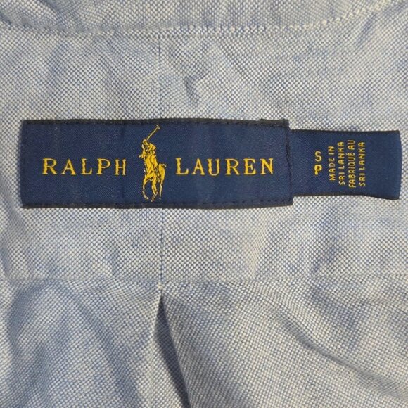 Ralph Lauren Mens Lt Blue St-Sleeve Button-Up Shirt American Flag Embroidery Sm - Picture 5 of 7